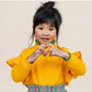 Basic - girls ruffled sweater (yellow)