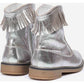 Festival Fringe Boots-Silver Metallic