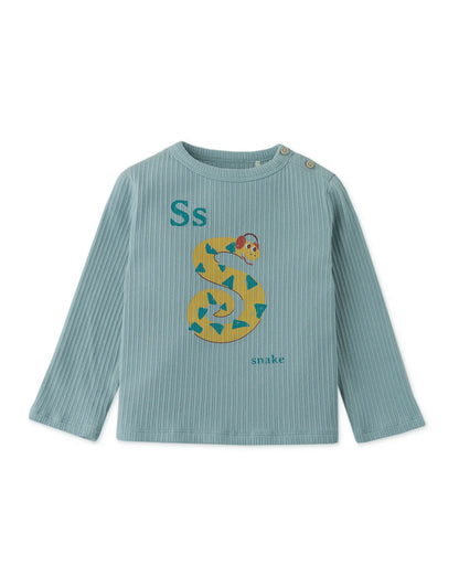 Baby Boys For Snake Print Ribbed Tshirt