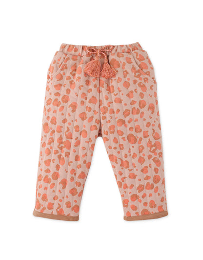 Baby Girls Animal Skin Print On Wadded Pants
