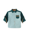 Baby Boys Color Block With Fox Head Embro Shirt