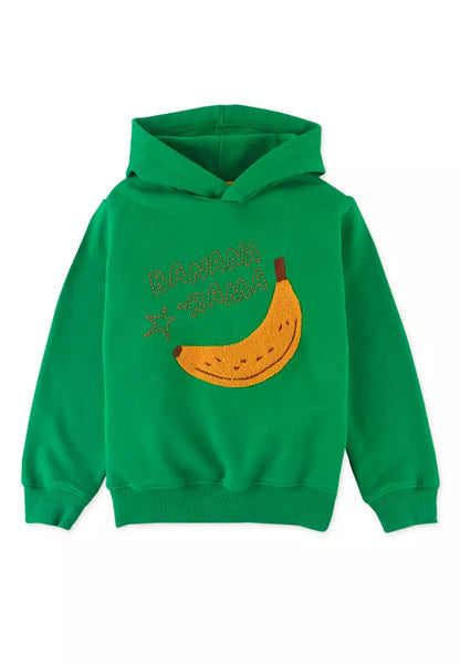 BOYS BANANA CHENILLE APPLIQUE JERSEY FLEECE PULLOVER