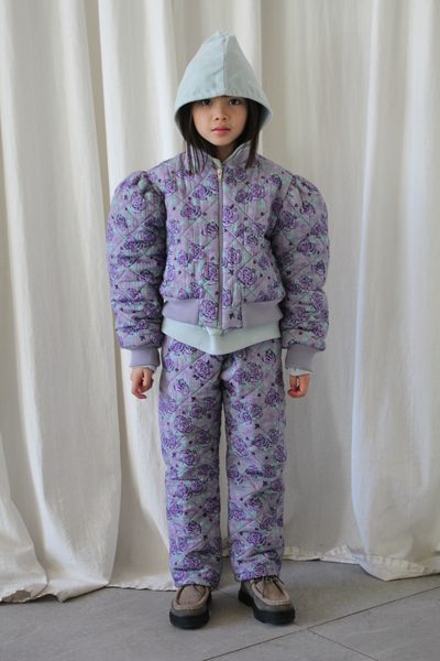 Blouson Ally Quilted Big Flowers Purple