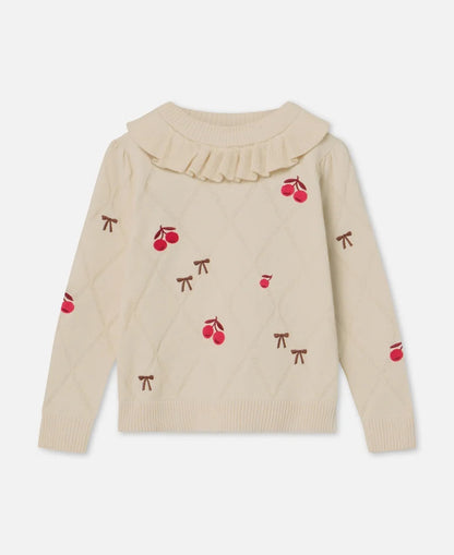 Nova Embr Ruffle Pullover