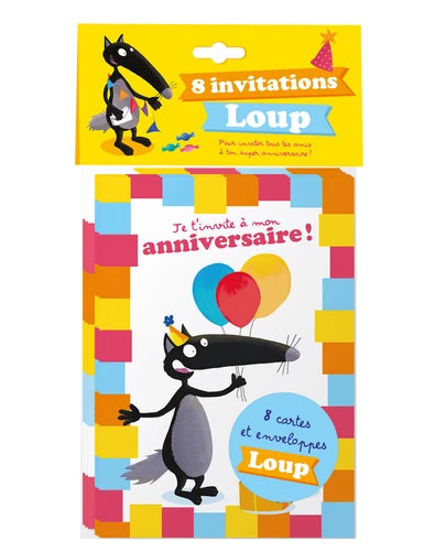 8 invitations Loup : pour inviter tous tes amis Ã  ton super anniv.