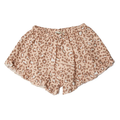 Animal Print Short With Ruffles