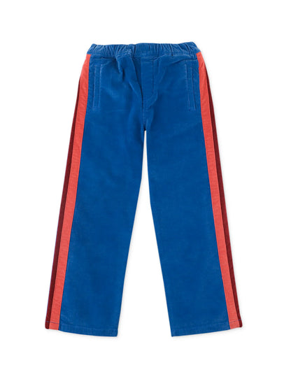 BOYS STRAIGHT CORD PANTS WITH VELVET SIDE STRIPES
