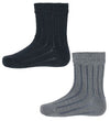 Ankle sock - rib (2-pack)