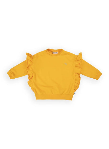 Basic - girls ruffled sweater (yellow)