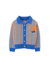 Baby Boys Fox Chenille Applique And Elbow Patch On Retro Stripes Cardi