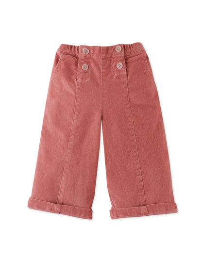 Baby Girls Velvet Sallor Pants With Pockets