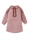 Baby Girls Checkered Dress With Embroidery Details