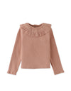 Baby Girls Rib Tee With Smockings On Ruffles