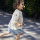 Dobby SS Rose Embr Blouse
