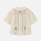 Dobby SS Rose Embr Blouse